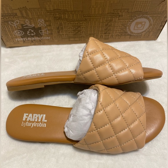 Faryl by Farylrobin Slides Quilted Tan Sandal Zappos - Picture 7 of 7